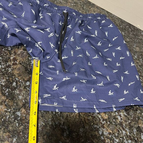 Greater Half Sex Ed Swim Trunks Navy Blue Mens Large EUC Pride Apparel - Picture 7 of 8